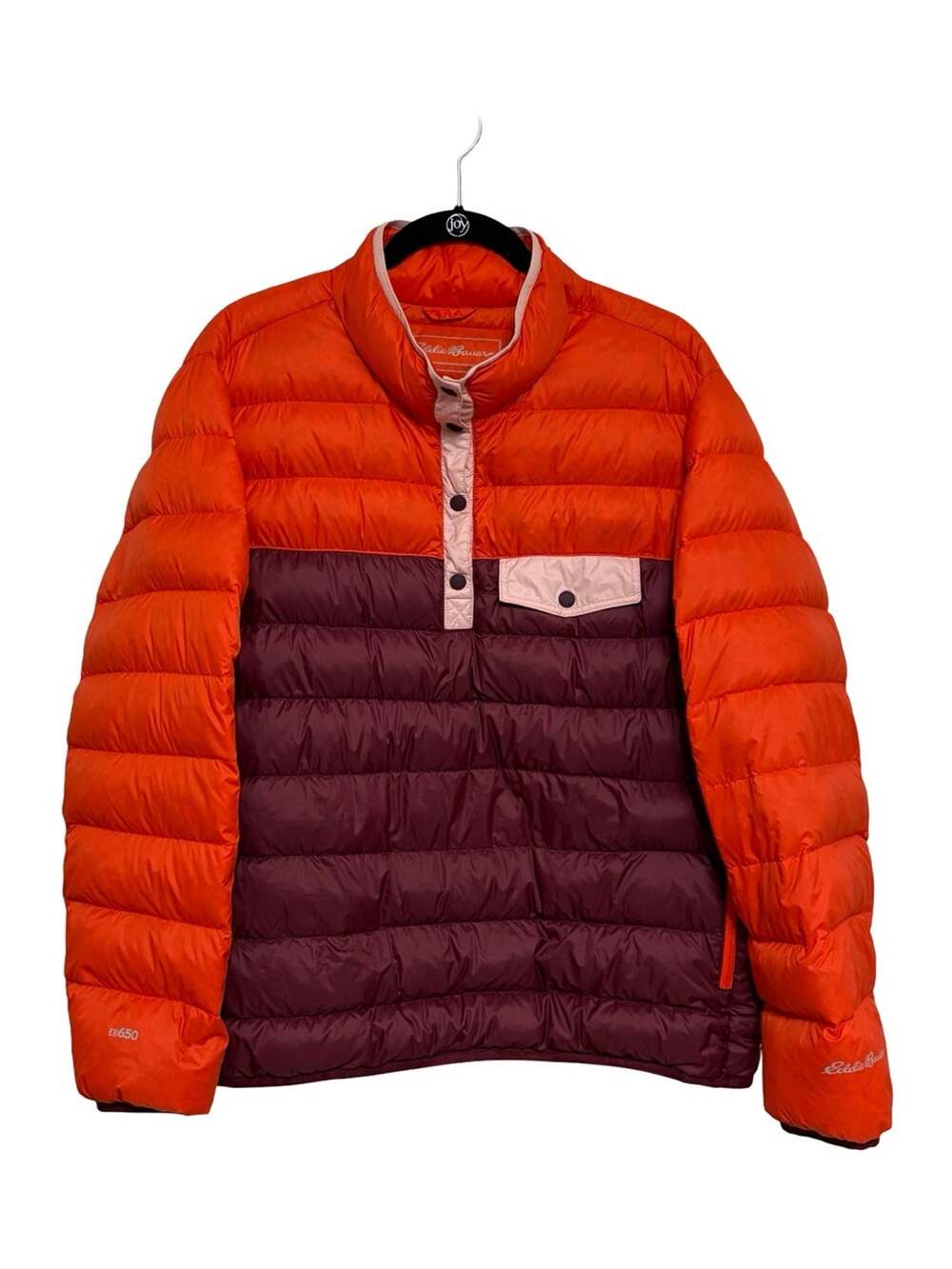 Eddie Bauer Women’s Stratuslite Nylon Down Puffer T Snap Pullover - Size XL